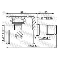 Kit de joint homocinétique FEBEST 2311-T6ATLH pour VW OE 7E0407271AB FEBEST