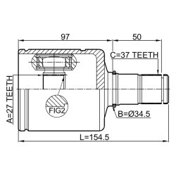 Kit de joint homocinétique FEBEST 2311-T6ATLH pour VW OE 7E0407271AB FEBEST