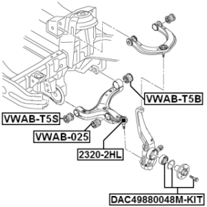 Rotule de bras inférieur avant FEBEST 2320-2HL pour VW AMAROK FEBEST