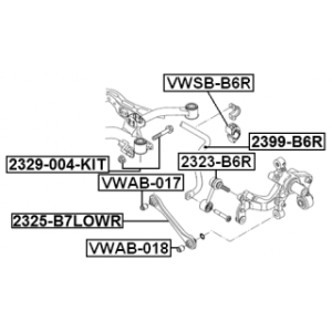Biellette de barre stabilisatrice arrière FEBEST 2323-B6R pour VW, AUDI, SKODA, SEAT FEBEST
