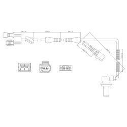 Capteur de vitesse de roue ABS FEBEST 23606-010 pour AUDI, SKODA, VW FEBEST