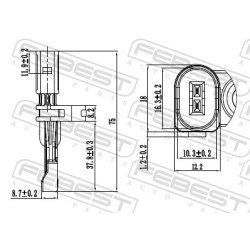 Capteur de vitesse de roue ABS FEBEST 23606-016 pour AUDI, SEAT, SKODA, VW FEBEST