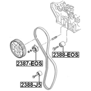 Poulie de renvoi FEBEST avec courroie de distribution 2388-J5 pour VW, AUDI, SEAT, SKODA FEBEST