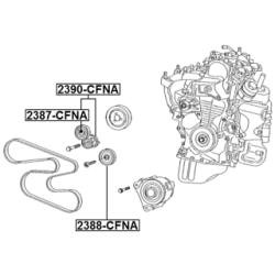 Tendeur de courroie nervuré FEBEST 2390-CFNA pour AUDI, SEAT, SKODA, VW FEBEST