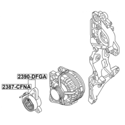 Tendeur de courroie FEBEST à nervures en V 2390-DFGA pour AUDI, SEAT, SKODA, VW FEBEST