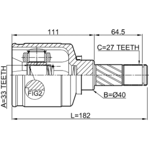 Joint homocinétique intérieur gauche FEBEST 2411-DUSTAWDLH pour DACIA, RENAULT DUSTER, OROCH FEBEST