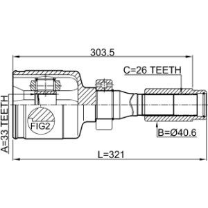 Joint homocinétique intérieur droit FEBEST 2411-DUSTRH pour RENAULT, DACIA, NISSAN 39100-00Q5D FEBEST
