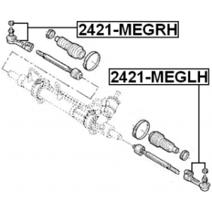 Rotule de direction droite FEBEST 2421-MEGRH pour RENAULT 6000022721 FEBEST