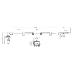 Capteur de vitesse de roue ABS FEBEST 24606-007 pour DACIA, RENAULT, FEBEST