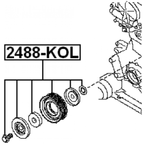 Kit de poulie de renvoi FEBEST 2488-KOL pour NISSAN, RENAULT 11925-EA000 FEBEST