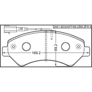 Kit de plaquettes de frein avant FEBEST 2501-BOXIIIF pour PEUGEOT, CITROËN, FIAT 71770042 FEBEST