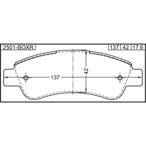 Kit de plaquettes de frein arrière FEBEST 2501-BOXR pour PEUGEOT, CITROËN, FIAT 71772817 FEBEST
