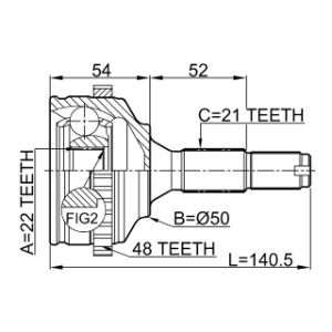 Joint homocinétique extérieur FEBEST 2510-206A48 pour PEUGEOT 206, 206+ FEBEST
