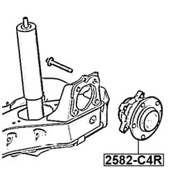 Moyeu de roue FEBEST 2582-C4R pour CITROËN, PEUGEOT C4, 308 OE 9671326080 FEBEST