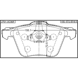 Kit de plaquettes de frein avant FEBEST 2701-XC90F pour VOLVO, FORD, VAUXHALL, MAZDA FEBEST