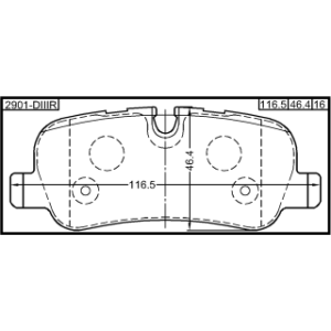 Kit de plaquettes de frein arrière FEBEST 2901-DIIIR pour LAND ROVER DISCOVERY, RANGE FEBEST