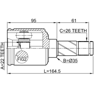 Joint homocinétique intérieur arrière FEBEST 2911-FLIIR pour LAND ROVER FREELANDER FEBEST