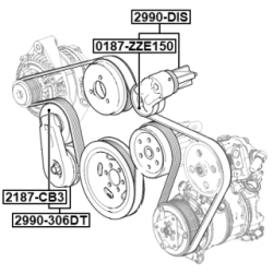 Tendeur de courroie nervurée FEBEST 2990-306DT pour LAND ROVER FEBEST