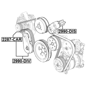 Tendeur de courroie FEBEST 2990-DIV pour LAND ROVER DISCOVERY, RANGE FEBEST