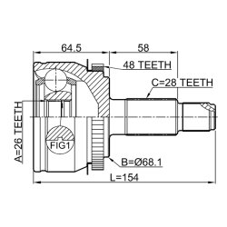Kit de joint homocinétique FEBEST 3010-F7A48 pour HAVAL, MAZDA F7, F7X, 6 FEBEST