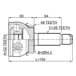 Kit de joint homocinétique FEBEST 3010-F7A48R pour HAVAL F7, F7X 2403100XKY88A FEBEST