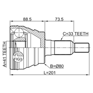 Joint homocinétique extérieur FEBEST 3210-ESCII pour CHEVROLET, GMC, CADILLAC, HUMMER FEBEST