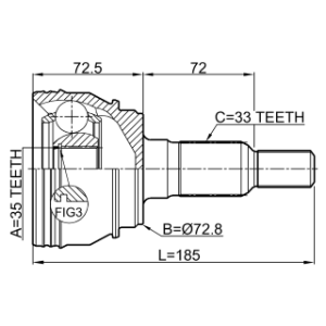 Joint homocinétique extérieur FEBEST 3210-ESCIII pour CHEVROLET, GMC, CADILLAC 15868123 FEBEST