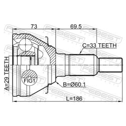 Kit de joint homocinétique FEBEST 3210-ESCV pour CADILLAC, CHEVROLET, GMC OE 84477199 FEBEST
