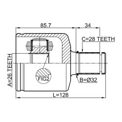 Kit de joint homocinétique FEBEST 3211-ESCV pour CADILLAC, CHEVROLET, GMC OE 84477199 FEBEST