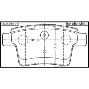 Kit de plaquettes de frein arrière FEBEST 3501-EMGR pour CITROËN, FORD, MERCURY 1356392 FEBEST