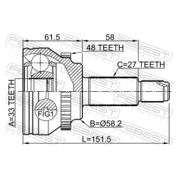 Kit de joint homocinétique FEBEST 3510-SX11A48 pour GEELY BINYUE, référence d'origine 4082066800 FEBEST