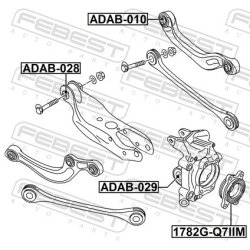 Support de bras de suspension arrière FEBEST ADAB-029 pour AUDI, VW FEBEST