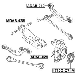 Support de bras de suspension arrière FEBEST ADAB-029 pour AUDI, VW FEBEST