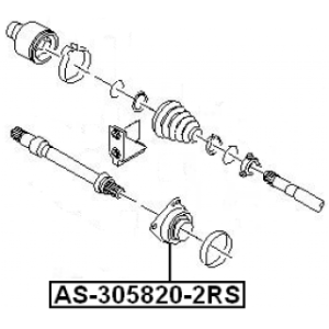 Roulement d'arbre de transmission FEBEST AS-305820-2RS pour FORD FOCUS, MONDEO FEBEST