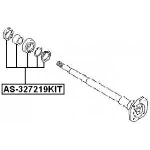 Kit de réparation FEBEST, arbre d'essieu arrière à roulement à billes AS-327219KIT pour NISSAN FEBEST