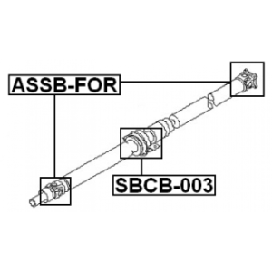 Joint universel d'arbre de transmission FEBEST ASSB-FOR pour SUBARU, NISSAN, TOYOTA, LEXUS FEBEST