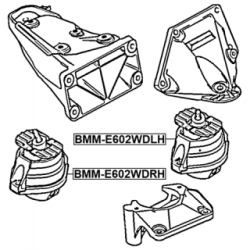 Support moteur FEBEST BMM-E602WDRH pour BMW Série 5 et 6 (réf. 22116761090) FEBEST