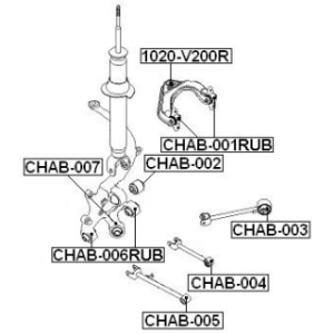 Bague de fusée arrière FEBEST CHAB-006RUB pour CHEVROLET, SUZUKI VERONA, EPICA FEBEST