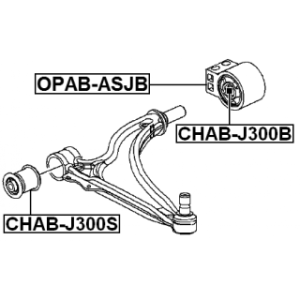 Silentbloc arrière FEBEST sans support, bras de suspension avant (hydraulique) CHAB-J300B pour VAUXHALL et autres FEBEST
