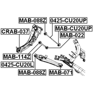 Silentbloc de bras de suspension arrière FEBEST CRAB-037 pour JEEP, DODGE 05105314AB FEBEST