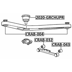 Bague de biellette arrière FEBEST CRAB-043 pour JEEP CHEROKEE FEBEST