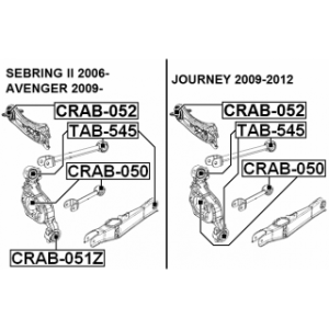 Silentbloc de bras transversal arrière FEBEST CRAB-050 pour CHRYSLER, DODGE SEBRING, AVENGER FEBEST