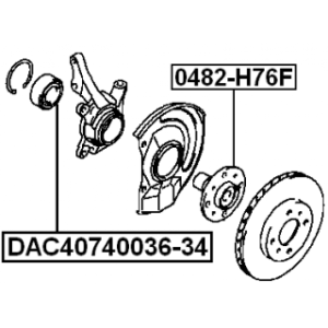 Roulement de roue avant FEBEST DAC40740036-34 pour MITSUBISHI MB808442 FEBEST