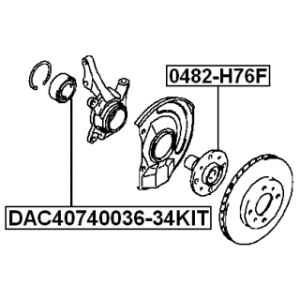 Roulement de roue avant FEBEST DAC40740036-34KIT pour MITSUBISHI MB808442 FEBEST