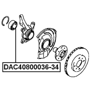 Roulement de roue avant FEBEST DAC40800036-34 pour MITSUBISHI, HYUNDAI, VOLVO, KIA FEBEST