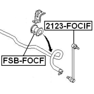 Silentbloc de barre stabilisatrice avant FEBEST FSB-FOCF pour FORD FOCUS FEBEST