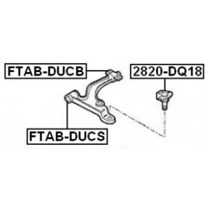 Silentbloc de bras de suspension avant FEBEST FTAB-DUCS pour PEUGEOT, CITROËN, FIAT 1308760080 FEBEST