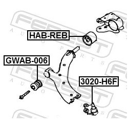 Support de bras oscillant FEBEST GWAB-006 pour HAVAL F7, F7X FEBEST