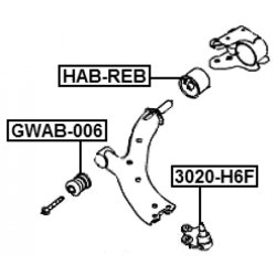 Support de bras oscillant FEBEST GWAB-006 pour HAVAL F7, F7X FEBEST