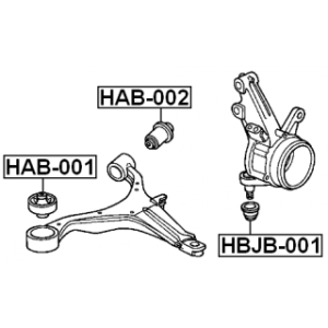 Silentbloc de bras de suspension avant FEBEST HAB-001 pour HONDA, ACURA 51350-SNA-903 FEBEST